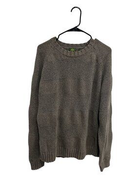 Timberland XL Mens Gray 100% Cotton Ribbed Knit Sweater Minimalist Cozycore